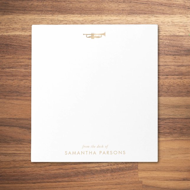 Bloco De Notas Professor de Música Elegante Simples e de Trompete (Criador carregado)