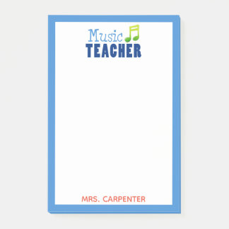 Bloco De Notas Professor de Música Personalizado