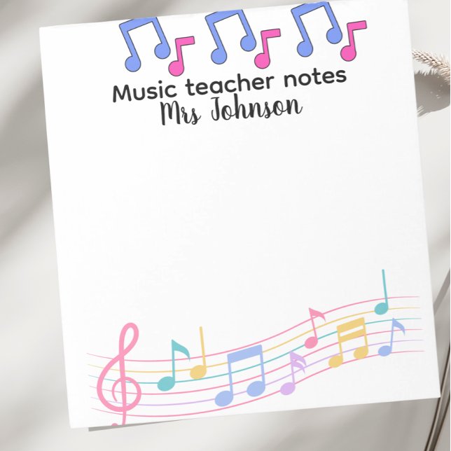 Bloco De Notas Professor de música personalizado professor de mús (Criador carregado)