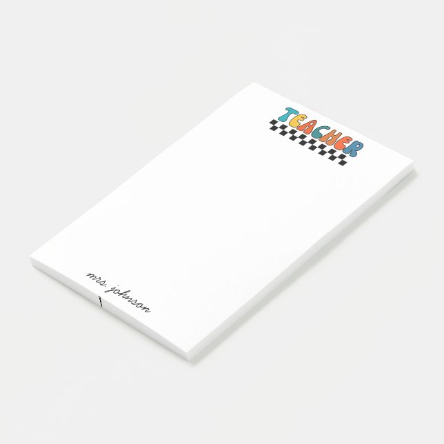 Bloco De Notas Professor de Nome de Script de Groovy Retro-Grafo (Inclinado)