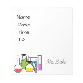 Bloco De Notas Professor de Química Notepad/Hallpass