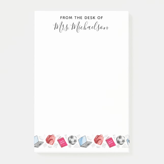 Bloco De Notas Professor de Suprimentos Escolares (Frente)