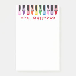 Bloco De Notas Professor de volta à escola - Crayon de cor bonita
