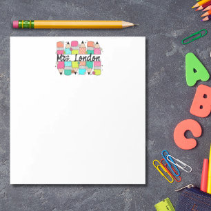 Bloco De Notas Professor de volta à escola - Lápis Personalizado