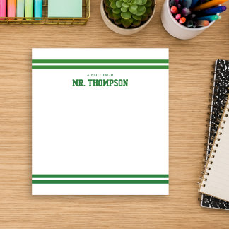 Bloco De Notas Professor Escola Listrada Verde