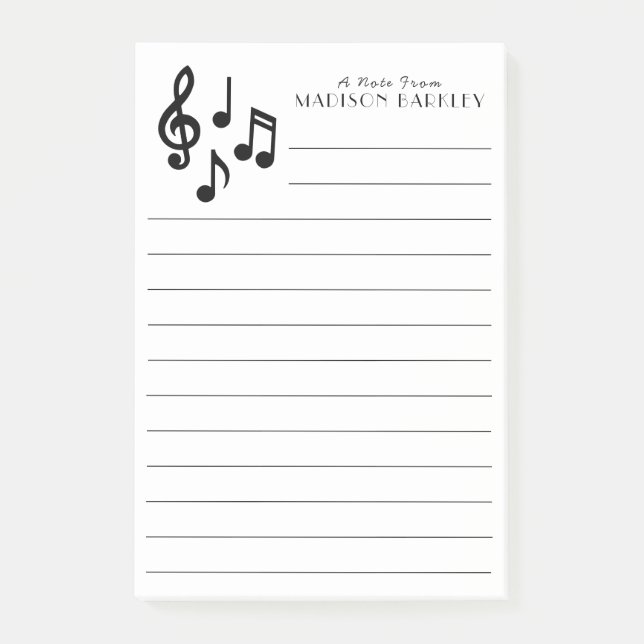 Bloco De Notas Professor Musical de Nota de Música (Frente)