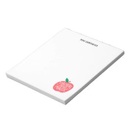 Bloco De Notas Professor Personalizado Chic Cute Apple Dizer
