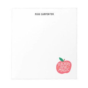 Bloco De Notas Professor Personalizado Chic Cute Apple Dizer