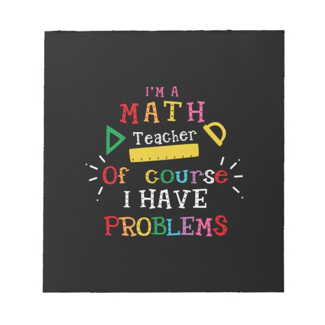Bloco De Notas Professor Presente Sou Professora De Matemática (Frente)