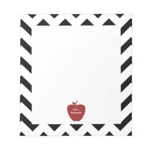 Bloco De Notas Professor preto vermelho de Apple Chevron