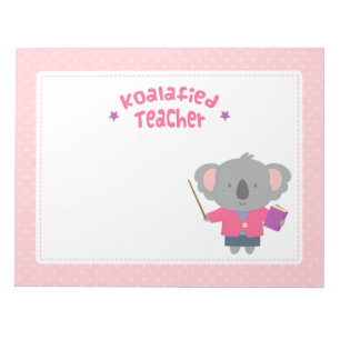 Bloco De Notas Professor qualificado Koalafied bonito do urso de