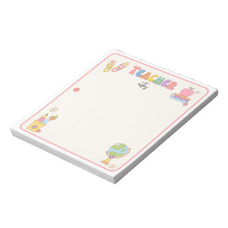 Bloco De Notas Professor Retro Fofo