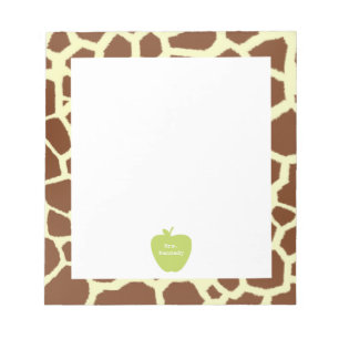 Bloco De Notas Professor verde do girafa de Apple