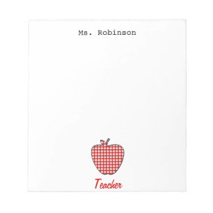 Bloco De Notas Professor vermelho de Apple do guingão