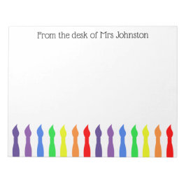 Bloco De Notas Professora, da escrivaninha de, seu nome, escovas 