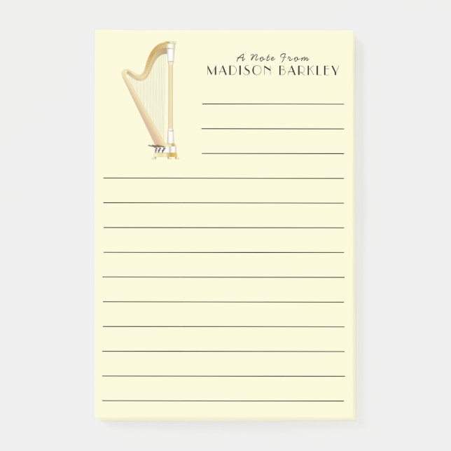 Bloco De Notas Professora de Música Musical Harp (Frente)