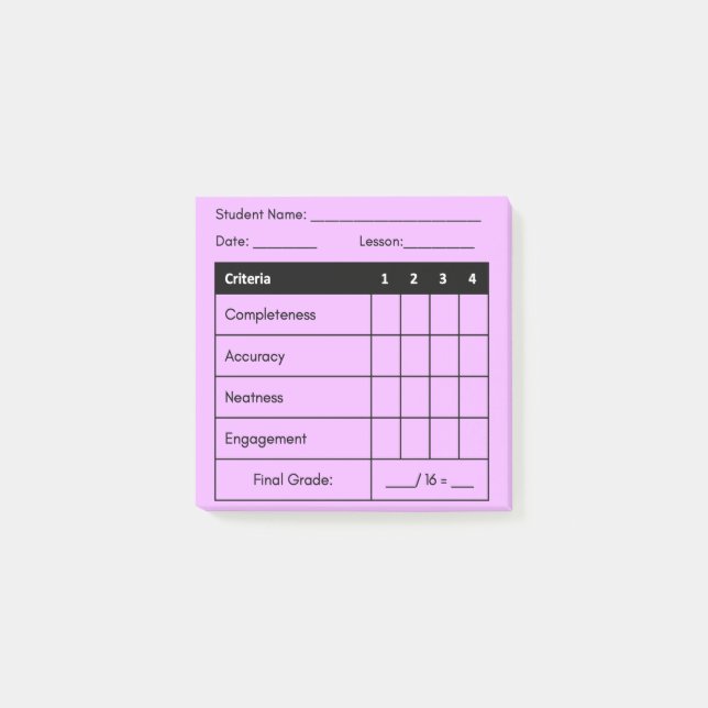 Bloco De Notas Professora Formando Clássica Rubrica Postar Nota (Frente)