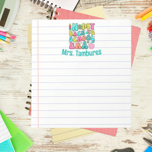 Bloco De Notas Professora personalizada de volta à era escolar li