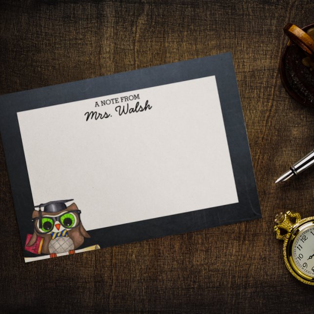 Bloco De Notas Professora Personalizada do Quadro de Coruja Intel (Criador carregado)