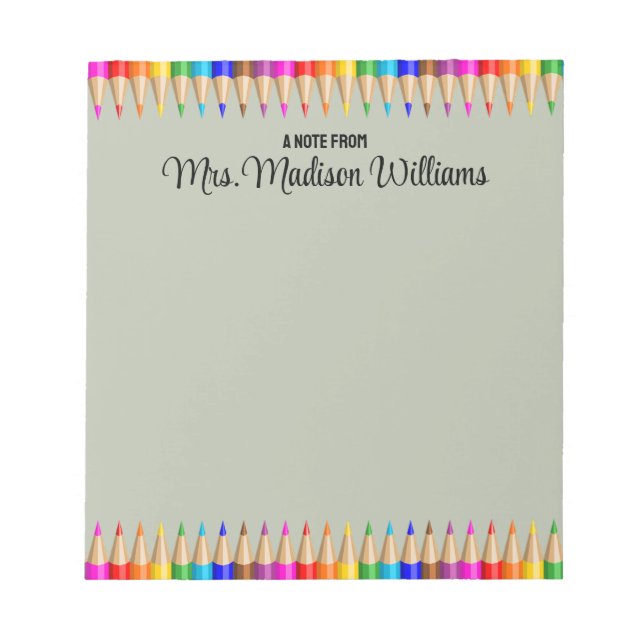 Bloco De Notas Professora Personalizada Dotada de Graduação de Vo (Frente)