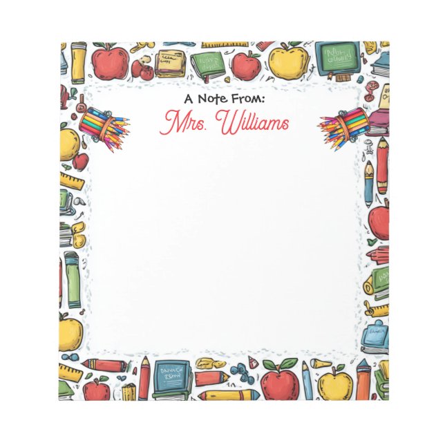 Bloco De Notas Professores de Suprimentos Escolares (Frente)