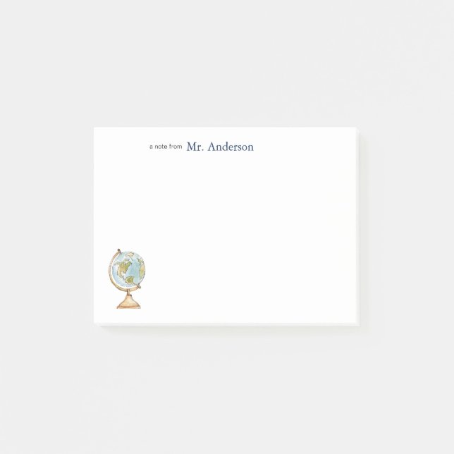 Bloco De Notas Professores do Watercolor Globe (Frente)