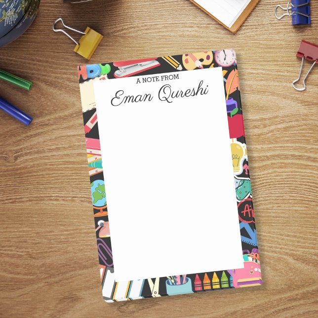 Bloco De Notas Professores Personalizados de Suprimentos Escolare (Criador carregado)