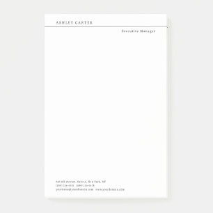 Bloco De Notas Profissional branco elegante simples minimalista m