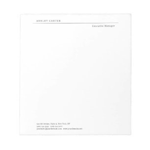 Bloco De Notas Profissional branco simples minimalista moderno el