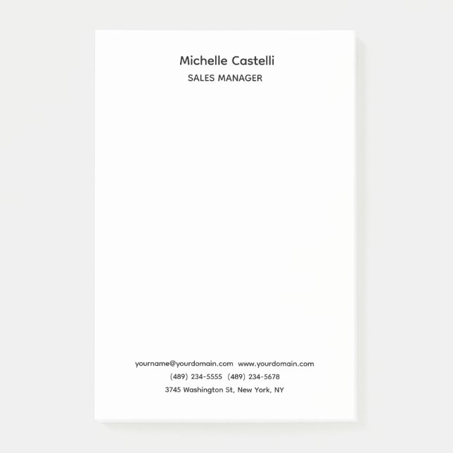 Bloco De Notas Profissional Clássico Simples Único (Frente)