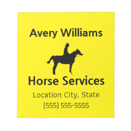 Bloco De Notas Profissional de Negócios Equestres Preto Amarelo