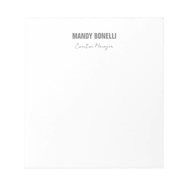 Bloco De Notas Profissional elegante moderno minimalista adicione (Frente)