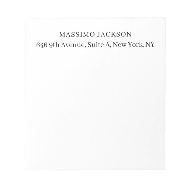 Bloco De Notas Profissional elegante moderno minimalista adicione (Frente)