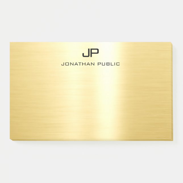 Bloco De Notas Profissional Elegante Ouro Moderno Template Tendên (Frente)