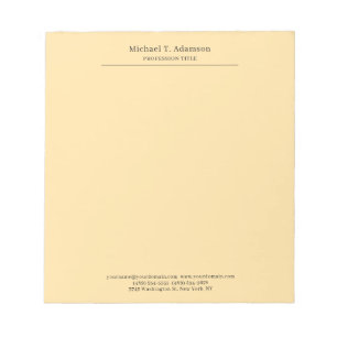 Bloco De Notas Profissional Elegante Simples Moderno Bege