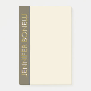 Bloco De Notas Profissional minimalista moderno nome dourado cinz