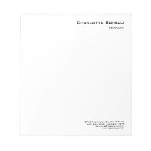 Bloco De Notas Profissional Minimalista Moderno Simples