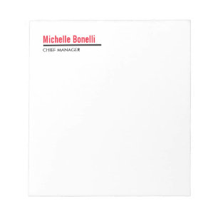 Bloco De Notas Profissional Minimalista Simples Branco Moderno Si