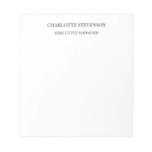 Bloco De Notas Profissional Moderno Branco Simples Minimalista