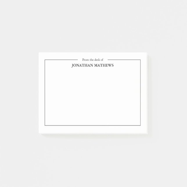 Bloco De Notas Profissional na escrivaninha da Fronteira Quadrada (Frente)