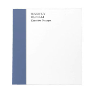 Bloco De Notas Profissional simples minimalista moderno azul bran