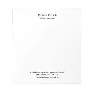 Bloco De Notas Profissional Único Clássico Simples