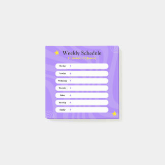 Bloco De Notas Programação Semanal de Formas de Abstrato Branco e