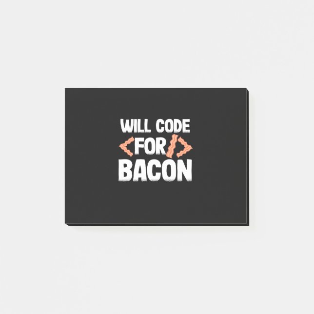 Bloco De Notas Programador Codificará Para Bacon (Frente)