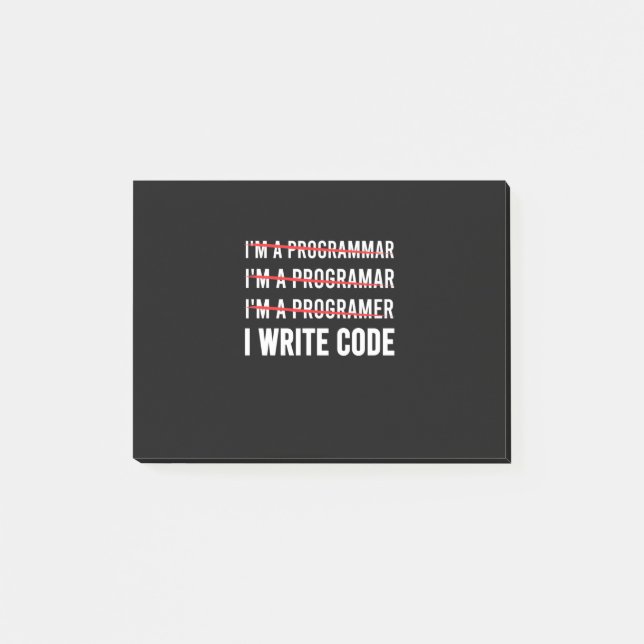 Bloco De Notas Programador Engraçado Eu Escrevo Código (Frente)