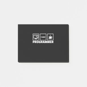 Bloco De Notas Programador Escreve Código E Bebe Café