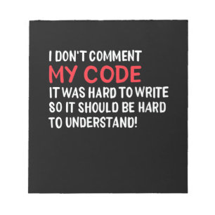 Bloco De Notas Programador Não Comentário Meu Código