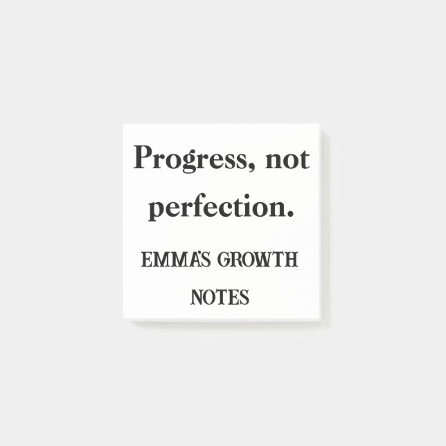 Bloco De Notas Progresso Não Perfeição - Uplifting Note pad (Frente)