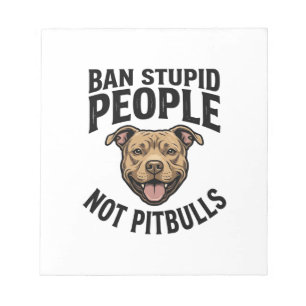 Bloco De Notas Proibir Pessoas Estúpidas Não Pitbulls Design Vint