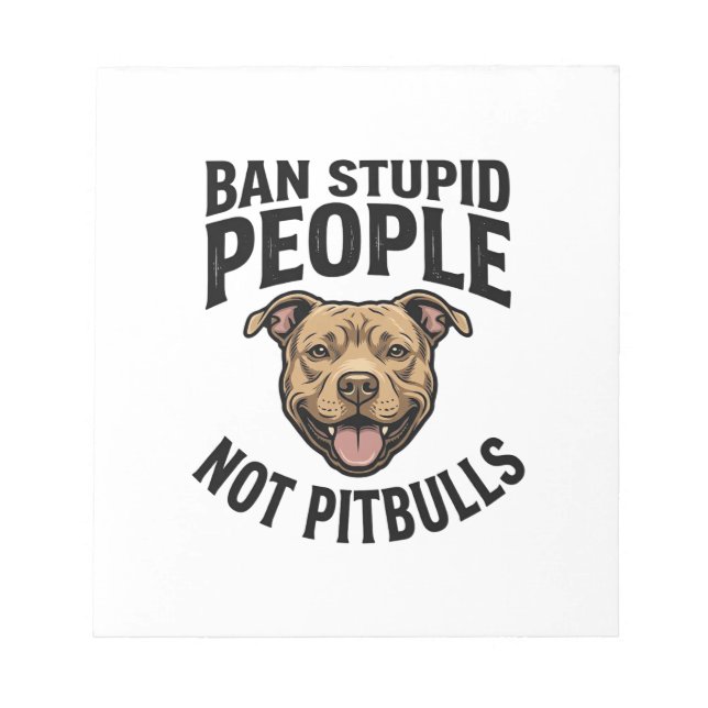 Bloco De Notas Proibir Pessoas Estúpidas Não Pitbulls Design Vint (Frente)
